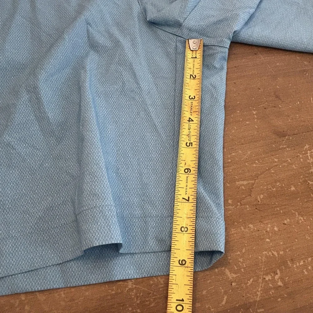 PGA TOUR Shorts Mens 34 Blue Herringbone Golf Chino 9 Inch Inseam Elastic Waist